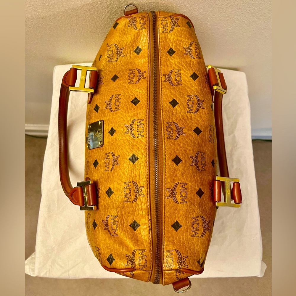 MCM Germany Cognac Visetos Boston Bag - Picture 6 of 13